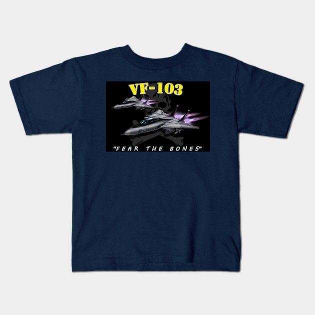 VF-103 Squadron Tee Kids T-Shirt by Oswald's Oddities